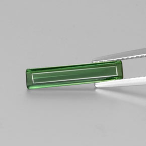 1.14캐럿 천연 그린 투르말린, 에메랄드 컷, 16.7×3.5 mm, VS