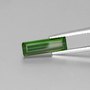 1.60캐럿 천연 그린 투르말린, 에메랄드 컷, 13.7×4.4 mm, VVS