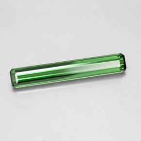 1.60캐럿 천연 미디엄 그린 투르말린, 에메랄드 컷, 19.7×3.3 mm, VVS-VS