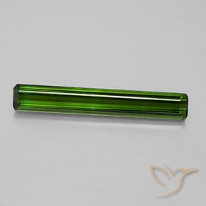 3.45캐럿 천연 흙빛 녹색 투르말린, 에메랄드 컷, 25.2×3.9 mm, VVS
