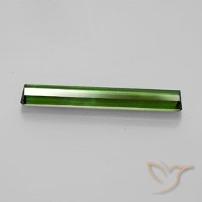 3.45캐럿 천연 흙빛 녹색 투르말린, 에메랄드 컷, 25.2×3.9 mm, VVS