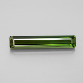 3.12캐럿 천연 포레스트 그린 투르말린, 에메랄드 컷, 21.3×4 mm, VVS-VS