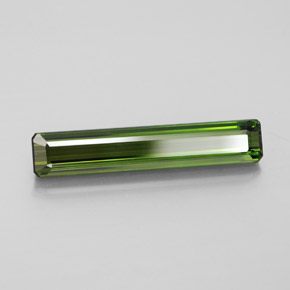 3.12캐럿 천연 포레스트 그린 투르말린, 에메랄드 컷, 21.3×4 mm, VVS-VS