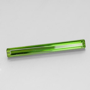 3.07캐럿 천연 포레스트 그린 투르말린, 에메랄드 컷, 29.5×3.3 mm, VVS