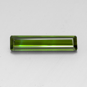3.40캐럿 천연 포레스트 그린 투르말린, 에메랄드 컷, 21.2×4.8 mm, VS