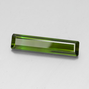 3.40캐럿 천연 포레스트 그린 투르말린, 에메랄드 컷, 21.2×4.8 mm, VS