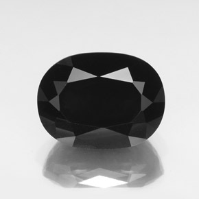 36.01캐럿 천연 검정색 투르말린, 타원형 컷, 22.1×16.8 mm, 불투명체