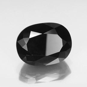 36.01캐럿 천연 검정색 투르말린, 타원형 컷, 22.1×16.8 mm, 불투명체
