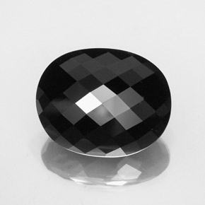 28.81캐럿 천연 검정색 투르말린, 타원형 컷, 21.3×17.2 mm, 불투명체
