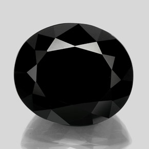 88.82캐럿 천연 검정색 투르말린, 타원형 컷, 29.1×24.8 mm, 불투명체
