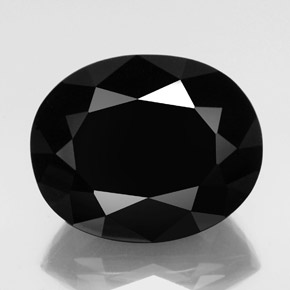 49.27캐럿 천연 검정색 투르말린, 타원형 컷, 25×20.1 mm, 불투명체