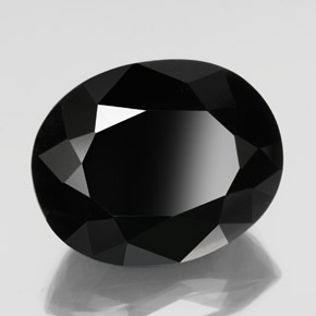 49.27캐럿 천연 검정색 투르말린, 타원형 컷, 25×20.1 mm, 불투명체