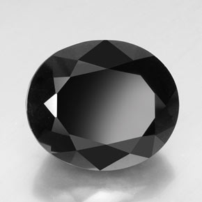 74.70캐럿 천연 검정색 투르말린, 타원형 컷, 27.5×23.5 mm, 불투명체
