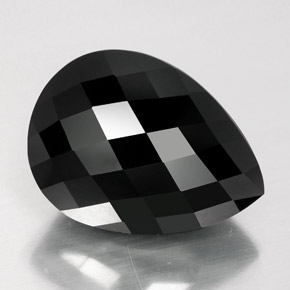 16.07캐럿 천연 검정색 투르말린, 배 모양, 18×13.3 mm, 불투명체