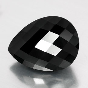16.07캐럿 천연 검정색 투르말린, 배 모양, 18×13.3 mm, 불투명체
