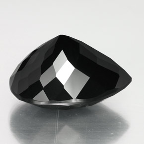 16.07캐럿 천연 검정색 투르말린, 배 모양, 18×13.3 mm, 불투명체