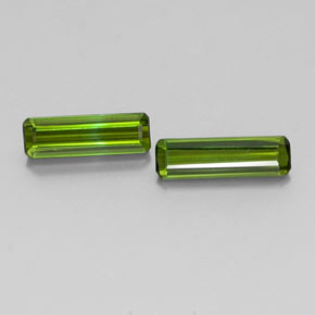 캐럿 천연 그린 투르말린 보석, 에메랄드 컷, 10.5×3.1 mm, VVS-VS
