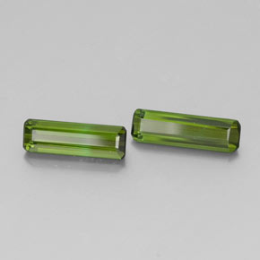 캐럿 천연 그린 투르말린 보석, 에메랄드 컷, 10.5×3.1 mm, VVS-VS