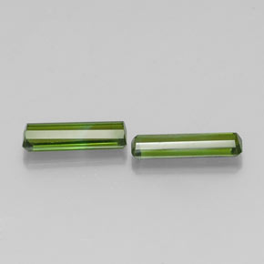 캐럿 천연 그린 투르말린 보석, 에메랄드 컷, 10.5×3.1 mm, VVS-VS