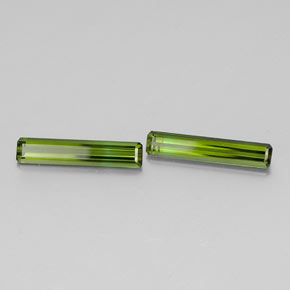 캐럿 천연 그린 투르말린 보석, 에메랄드 컷, 14.4×2.8 mm, VS-SI