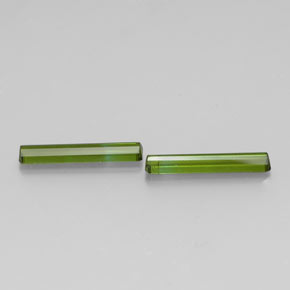 캐럿 천연 그린 투르말린 보석, 에메랄드 컷, 14.4×2.8 mm, VS-SI