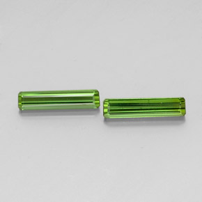 캐럿 천연 그린 투르말린 보석, 에메랄드 컷, 12.3×2.8 mm, VVS-VS