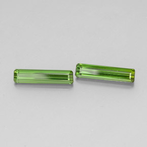 캐럿 천연 그린 투르말린 보석, 에메랄드 컷, 12.3×2.8 mm, VVS-VS
