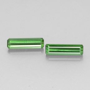 캐럿 천연 그린 투르말린 보석, 에메랄드 컷, 10.5×3.1 mm, VS-SI