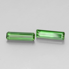 캐럿 천연 그린 투르말린 보석, 에메랄드 컷, 10.5×3.1 mm, VS-SI