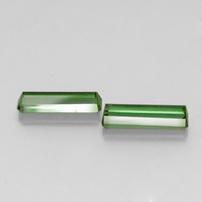 캐럿 천연 그린 투르말린 보석, 에메랄드 컷, 10.5×3.1 mm, VS-SI