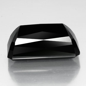 38.90캐럿 천연 검정색 투르말린, 에메랄드 컷, 25.2×13.3 mm, 불투명체