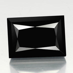 39.02캐럿 천연 검정색 투르말린, 바게트, 20.8×14.9 mm, 불투명체