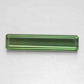 2.11캐럿 천연 딥 그린 투르말린, 에메랄드 컷, 19.1×4.1 mm, VS