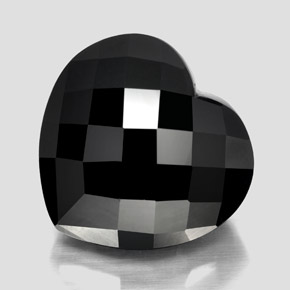 25.72캐럿 천연 검정색 투르말린, 하트 모양, 18.1×17.1 mm, 불투명체