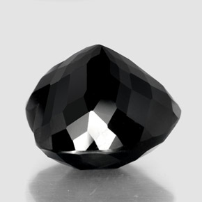 25.72캐럿 천연 검정색 투르말린, 하트 모양, 18.1×17.1 mm, 불투명체