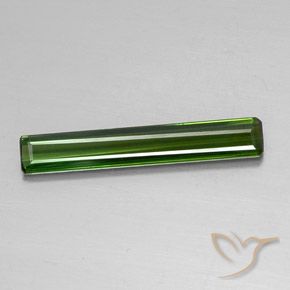 2.13ct 자연스러운 흙빛 녹색 전기석, 에메랄드 컷, VVS-VS