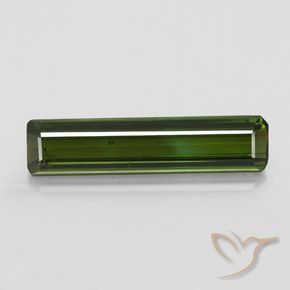 2.55ct 자연스러운 짙은 녹색 전기석, 에메랄드 컷, SI