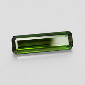 2.45캐럿 천연 다크 그린 투르말린, 에메랄드 컷, 15.4×4.6 mm, VVS