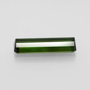 2.45캐럿 천연 다크 그린 투르말린, 에메랄드 컷, 15.4×4.6 mm, VVS