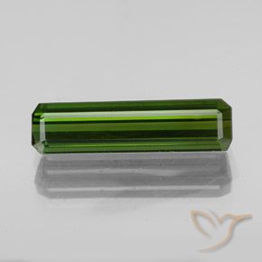 2.22ct 자연스러운 흙빛 녹색 전기석, 에메랄드 컷, VVS-VS