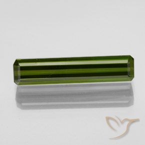 2.08ct 자연스러운 짙은 녹색 전기석, 에메랄드 컷, VVS