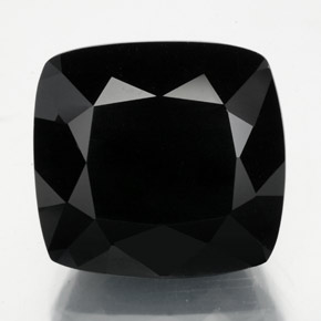 11.81캐럿 천연 검정색 투르말린, 쿠션 컷, 13.2×12.5 mm, 불투명체