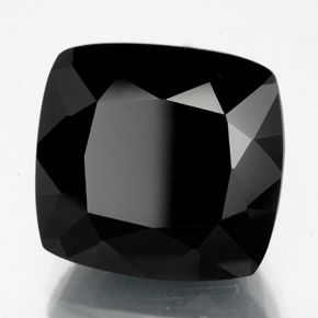 11.81캐럿 천연 검정색 투르말린, 쿠션 컷, 13.2×12.5 mm, 불투명체