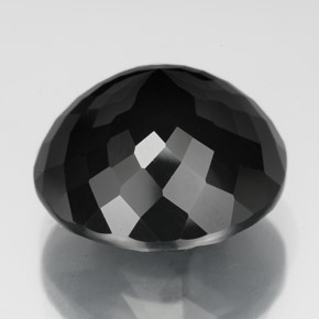 12.90캐럿 천연 검정색 투르말린, 라운드 컷, 14.22 mm, 불투명체