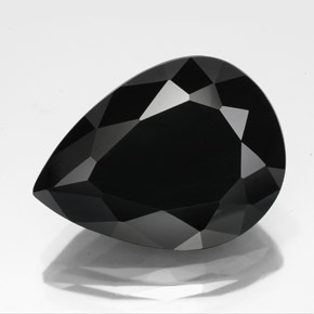 11.73캐럿 천연 검정색 투르말린, 배 모양, 17.9×13.2 mm, 불투명체