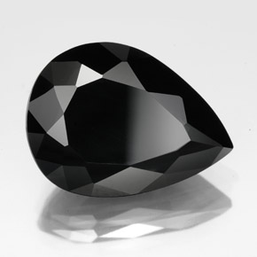 11.73캐럿 천연 검정색 투르말린, 배 모양, 17.9×13.2 mm, 불투명체