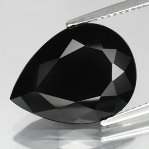 8.16캐럿 천연 검정색 투르말린, 배 모양, 16.8×12.8 mm, 불투명체