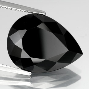 8.16캐럿 천연 검정색 투르말린, 배 모양, 16.8×12.8 mm, 불투명체