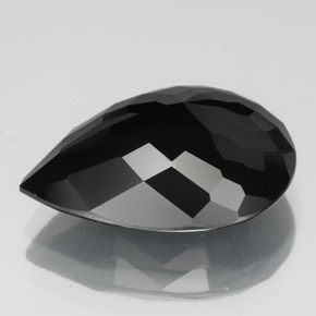 8.16캐럿 천연 검정색 투르말린, 배 모양, 16.8×12.8 mm, 불투명체