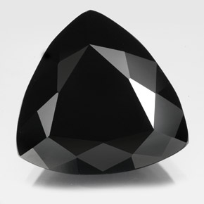 16.90캐럿 천연 검정색 투르말린, 트릴리언, 16.3×15.9 mm, 불투명체